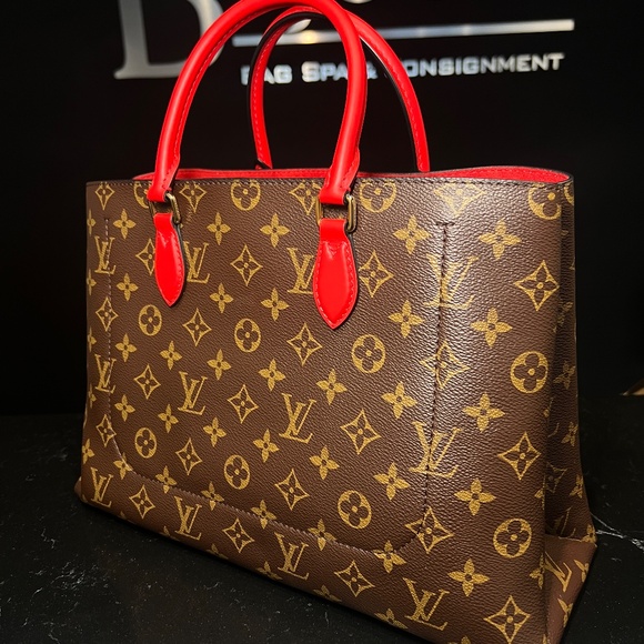 LIke New! Flower Tote Monogram Red - Picture 6 of 12